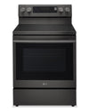 LG 6.3 Cu. Ft. Smart Electric Range with Air Fry - Black Stainless Steel - LREN6325ZE