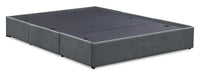 Amos Upholstered Storage Bed Base in Charcoal Fabric with 3 Built-in Drawers - Full Size