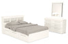 Riley Mates Bed 5pc Set with Bookcase Headboard, Dresser & Mirror, White - Full Size