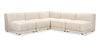 Kort & Co. Oaklyn Modular 5-Piece Fabric Armless Sectional with Tufted Seat Cushions - Beige