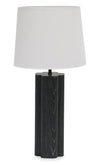 Nash 28.7\" Table Lamp with Linen Shade – Black Oak
