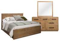 Scott Living Henri 5pc Bedroom Set with Bed, Dresser & Mirror, Wood, Brown - Queen Size