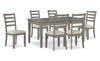 Cove 7pc Dining Table Set with Table & 6 Chairs, Storage Drawers, Melamine, 66\"W - Grey