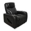 Elite 38\" Genuine Leather Massage Power Reclining Chair with Immersive Audio and Power Headrest - Black