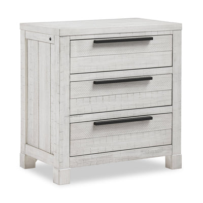 Haven Bedside 3-Drawer Nightstand with USB Port, 26"W x 28"H - White | Table de nuit Haven de 26 po (L) x 28 po (H) à 3 tiroirs avec port USB - blanche