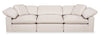 Eclipse Modular 124\" Linen-Look Fabric Sofa with Reversible Feather Down Cushions - Linen Beige