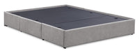 Amos Upholstered Storage Bed Base in Grey Fabric with 3 Built-in Drawers - Queen Size