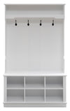 Quinn 39.75\" Hall Tree with Shoe Storage - Matte White