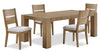Lotus 5pc Dining Set with Table & 4 Slat-Back Chairs, Wood, 82\"W - Natural