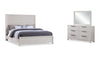 Haven 5pc Bedroom Set with Panel Bed, Dresser & Mirror, White - King Size