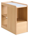Liam 23.5\" Accent Table with Sintered Stone Top and Drawer– Harvest Oak