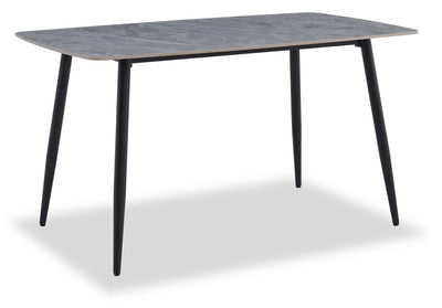 Arlo Dining Table with Sintered Stone Top, 55"W, Metal - Grey/Black | Table de salle à manger Arlo de 55 po (L) en métal avec dessus en pierre frittée - grise et noire