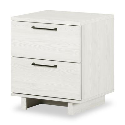 Everley Bedside 2-Drawer Nightstand with USB Port, 19.5"W - White | Table de nuit Everley de 19,5 po (L) à 2 tiroirs avec port USB - blanche