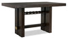 Metro Counter Height Dining Table with Built-in Wine Rack, 66\"W - Brown