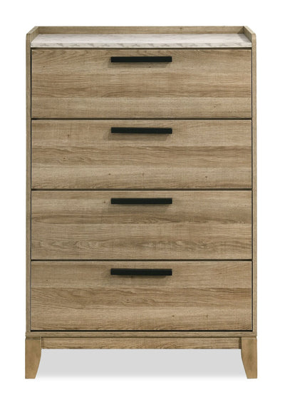 Sable Bedroom Chest of Drawers, 4-Drawer, 31"W x 47"H - Light Brown | Commode verticale de chambre à coucher Sable de 31 po (L) x 47 po (H) à 4 tiroirs - brun clair