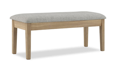 Cove Dining Bench with Cushion Fabric Seat, Lift Top Storage, 46"W - Natural/Grey | Banc de salle à manger Cove de 46 po (L) avec siège rembourré en tissu et rangement à dessus relevable - naturel et gris