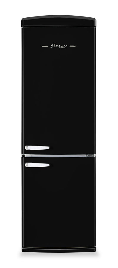 Classic Retro by Unique 24" 12 Cu. Ft. Bottom-Freezer Refrigerator - Midnight Black - UGP-340L B AC | Réfrigérateur Classic Rétro par Unique de 24 po et de 12 pi3 à congélateur inférieur - noir minuit - UGP-340L B AC | U340LBAC