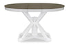 Brook Dining Table with 42-54\"W Extension, Round - White/Brown