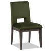 Zelda Dining Chair with Chenille Fabric - Green & Espresso Brown
