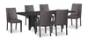Emery 7pc Dining Set with Table & 6 Chairs, Wood, 72-96\"W Extension - Black & Brown