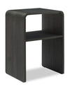 Odin Bedside Nightstand with Storage Shelf, 18\"W x 25.75\"H - Black