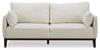 Cindy Crawford Home Gena 78.7\" Linen-Look Fabric Condo Size Sofa with Removable Back Cushions - Cotton White