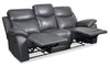 Cornell 84.65\" Top-Grain Genuine Leather Reclining Sofa - Grey