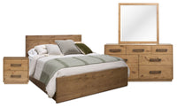 Scott Living Henri 6pc Bedroom Set with Bed, Dresser, Mirror & Nightstand, Wood, Brown - King Size