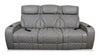 Elite 86\" Genuine Leather Massage Power Reclining Sofa with Immersive Audio and Power Headrests - Putty