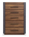Scott Living Dante Bedroom Chest of Drawers, 5-Drawer, 36\"W x 52.4\"H - Brown