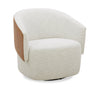 Soho Swivel Accent Chair - Azalea Snow and Dakota Tan