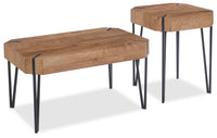 Arden 35” Modern 2-Pack Coffee + End Table - Brown