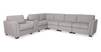 Vault 7-Piece Sectional with Five Storage Chairs and Storage USB Console - Grey