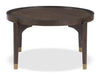 Neeva 36\" Modern Round Coffee Table - Dark Brown Birch