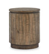 Elm 20” Round Rustic Pine End Table - Brown