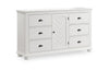 Ella Bedroom 6-Drawer & Cabinet Dresser, 63\"W x 36\"H - White