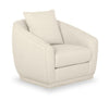 Rio 34.5\" Chenille Fabric Swivel Accent Chair - Ivory White