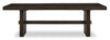 Metro Dining Table with 72-90\"W Extension, Trestle Base - Brown
