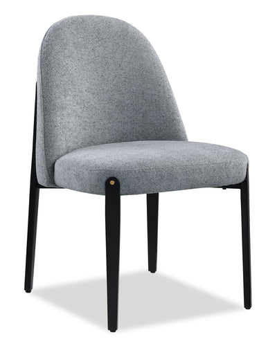 Kort & Co. Capri Dining Chair with Linen-Look Fabric, Metal - Grey | Chaise de salle à manger Capri de Kort & Co. en tissu d’apparence lin et en métal - grise