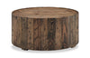 Martel 34\" Rustic Round Coffee Table with Casters - Rustic Pine
