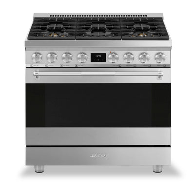 Smeg 4.6 Cu. Ft. Professional Gas Range - SPR36UGMX|Cuisinière professionnelle à gaz Smeg de 4,6 pi3 - SPR36UGMX