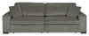 Stratus 108\" Faux Fur Fabric Full-Size Sofa Bed with Power Sliding - Fog Grey