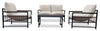 Vegas 4-Piece Outdoor Patio Set with Loveseat, 2 Chairs & Coffee Table - Resin Rope Wicker, UV & Weather Resistant - Natural/Black
