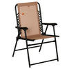 Outsunny Outdoor Folding Chair, Bungee Sling Foldable Chair, Beige