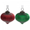 4\" Glass Onion Ornament Red Green - Set of 4 Christmas Ornaments