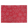 Vinyl Placemat White Snowflake on Red - Set of 12