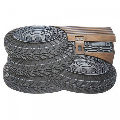 Dad's Garage No Entry Rubber Mat Floormat|Tapis de plancher « Dad's Garage, No Entry » en caoutchouc