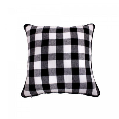 Filled Cotton Cushion 18" x 18" White Buffalo-Set of 2 Cushions|Coussin rembourré de coton 18 po x 18 po à point à carreaux blanc - ensemble de 2 coussins
