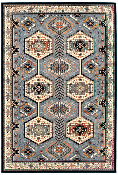 Edwin Navy Ivory Area Rug - 5' x 7'