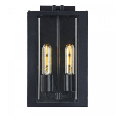 Waterville Matte Black 2-Light Outdoor Wall Sconce II